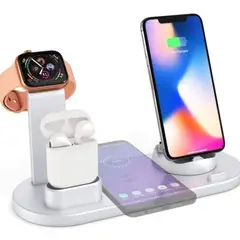 GENERICO - Estación De Carga 3 En 1 Para Android iPhone Airpod Iwatch Blanco