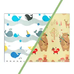 BEBESIT - Alfombra Antigolpes Plegable 180X120 Oso y Oceano