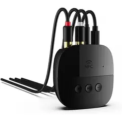 GENERICO - Receptor Adaptador Audio Bluetooth NFC RCA Aux 3.5 Estereo