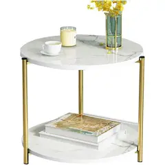 ANYHOGAR - Mesa Auxiliar Decorativa Para Sala De Estar Color Blanco