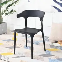 SANTU HOME & DECO - Silla Plástica Apilable Diseño Moderno Color Negro