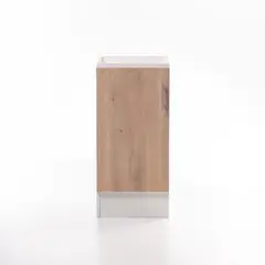 MOBELTEK - Base de Cocina de 1 Puerta 40 cm Blanca/Jerez Izquierda