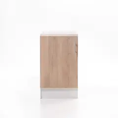 MOBELTEK - Base de Cocina de 1 Puerta 50 cm Blanca Jerez Izquierda