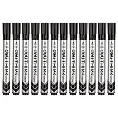 DELI - Pack 24 Marcador de Pizarra Punta Biselada 2-5mm negro