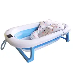 COBABY - Bañera plegable azul con hamaca y termometro