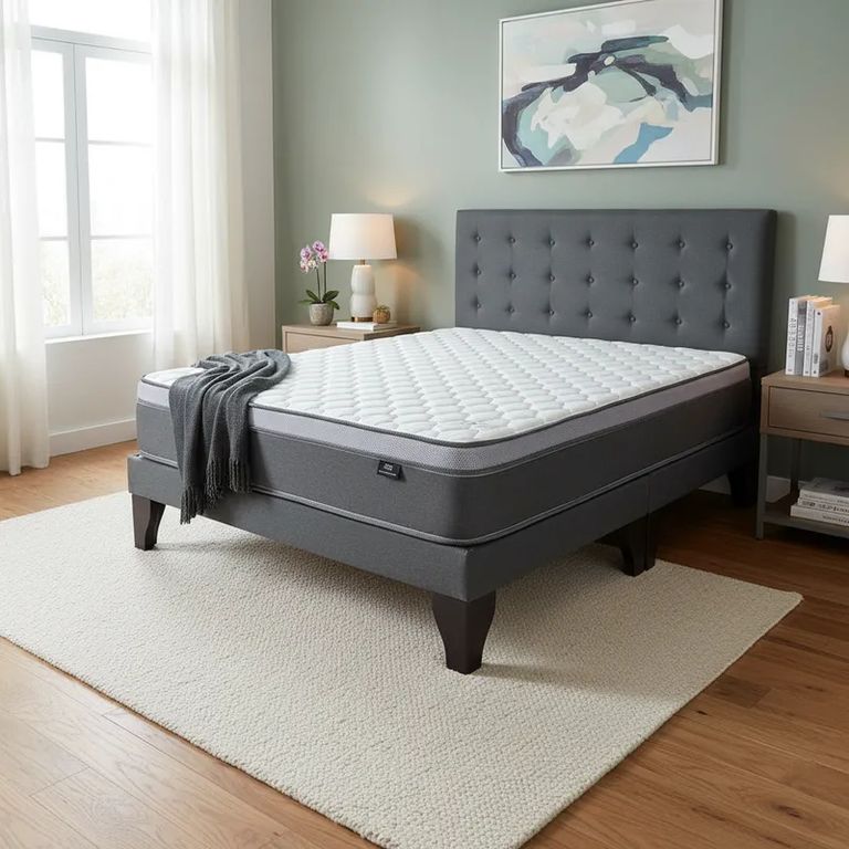 Cama 2 Plazas Europea Marengo con Colchón Pillow Top 30 Cm a $269.990