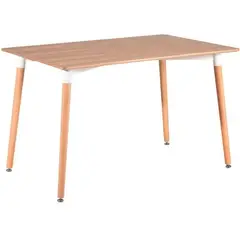 GENERICO - COMEDOR WOOD 120X80 + 4 SILLAS BLANCAS WINDSOR