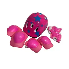 GENERICO - Set De Casco Rodillera Codera Muñequera Para Niñas
