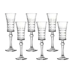 GENERICO - Set 6 Copas de Vidrio Tallado de 150 ml