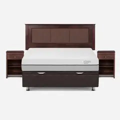 ROSEN - Boxet Pratta 2 Plazas + Respaldo Rachel y Velador Ferrara