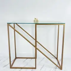 GENERICO - Arrimo dorado nacional vidrio 8mm 100x35x90 MGR MUEBLES