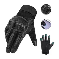 GENERICO - Guantes De Cuero Táctil Para Motocicleta Talla M