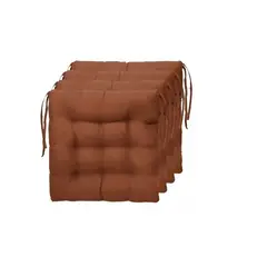 GENERICO - Pack 6 Cojines De Silla Cuadrado Liso Colores Brown