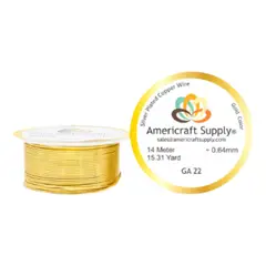A - Alambre Para Bisutería Americraft Supply Calibre 22 - Dorado