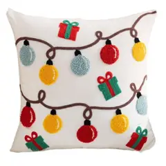 GENERICO - Pack 2 Funda Para Cojín Navidad 45x45 Bambalinas