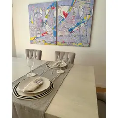 GENERICO - Camino De Mesa De Gasa 200x40 100% Algodón Gris