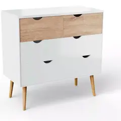 KLIK - Cómoda 4 cajones blanca madera