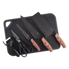 OSTER - Set de Cuchillería 6 Pcs con Tabla de Picar Gunderson