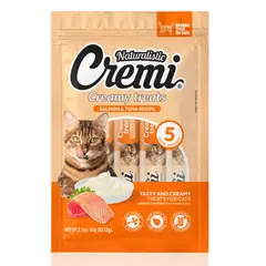 NATURALIST - Naturalistic Cremi Snack Gato Sabor Salmón y Atún 5 Tubos