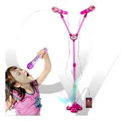 GENERAC - Micrófono Juguete Con Base Bocina Luces Infantil Karaoke