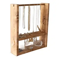 GENERICO - Soporte De Joyería , Exhibidor De Joyas de madera rustico