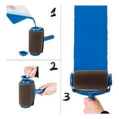 GENERICO - Rodillo Pintar Set Facil Antiderramante Recargable Pinturas