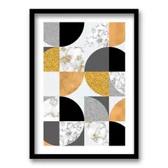 RETELA - Cuadro Seamless Geometric - Negro - 50x35 cm