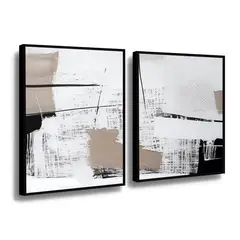 RETELA - Canvas duo Café y Tinta - Multicolor - Enmarcado