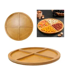 GENERICO - Bandeja Para Picoteo De Bamboo 4 Divisiones Cocktail