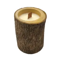 GENERICO - Vela Aromatica Ecologica En Tronco De Madera Fragancia Deco