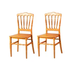 GENERICO - Pack 2 Sillas Fiesta Comedor Art Napoleon Doradas