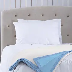 BELLAVISTA OVEJA TOME - Frazada 70% Lana Bicolor King - Celeste Blanco