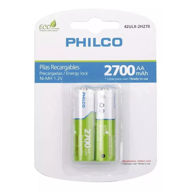 Pack 2 Pilas Recargables AA 2700mha