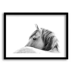 RETELA - Cuadro White Horse - Negro