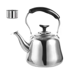 GENERICO - Tetera Infusor Hervidor Agua Té Con Silbato Acero Inox 2 L