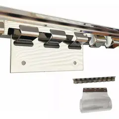 KUANGYE - Set Riel Y Ganchos Cortinas Lama Pvc 1 Mt + 6 Ganchos