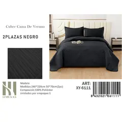 ANGELES DEL HOGAR - Cubrecama De verano 2 Plazas MUSAS Color Color Negro