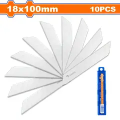 WADFOW - Set Pack 10 Und Repuesto Cuchillo Cartonero 18x100 Mm