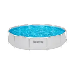 BESTWAY - Piscina Redonda con filtro Deluxe Gris 3.66MX76Cm