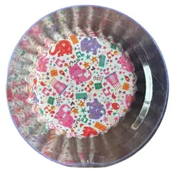 GENERICO - Capsulas Mini Cupcake Diseño G Elefantes 100 un