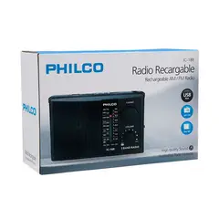 PHILCO - Radio Fm Recargable Multibanda Fm Am Usb Sd IC-18R