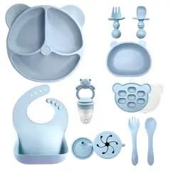 CASTLEN - Set de Alimentación Silicona Dividida Con Ventosa Bebés 10pz