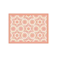 DAVANTI - Alfombra Vinilica Flor Hindú Coral 50x70cm