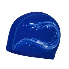 BESTWAY - Gorro de natación licra elástica azul unisex adulto