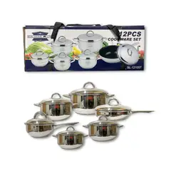 BERGHOFF - Juego Batería De Ollas Acero Inoxidabl 12 Pieza+envió Gratis