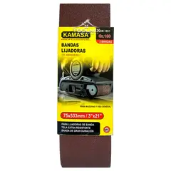 KAMASA - Lija De Banda P120 medida 75x533 Mm 3x21 PuLG