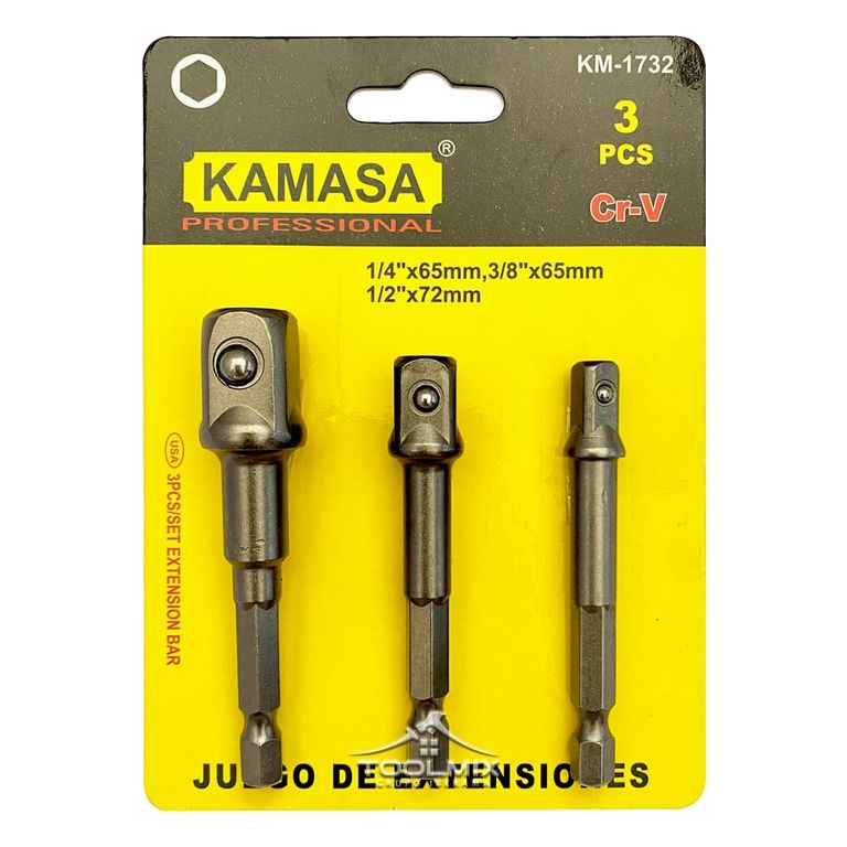 3 Adaptadores Para Dados Cuadrante 1/2 - 3/8 - 1/4