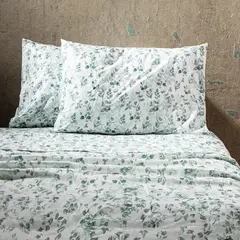 DIB - Sabanas Estampadas 2P Hojas Verde