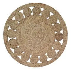 GENERICO - ALFOMBRA REDONDA YUTE 150CM BEIGE