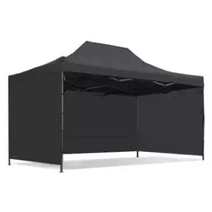 GENERICO - Toldo Plegable con Paredes Impermeables 3x6mts Negro UV